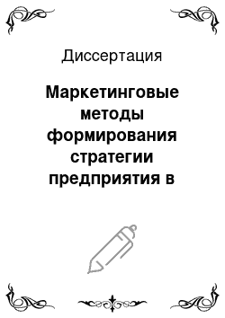 Диссертация: Маркетинговые методы формирования стратегии предприятия в секторе сбережений развивающихся рынков