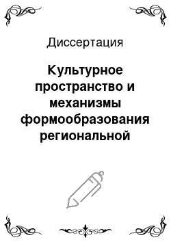 Диссертация: Культурное пространство и механизмы формообразования региональной культуры