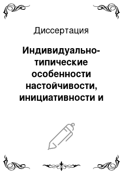 Диссертация: Индивидуально-типические особенности настойчивости, инициативности и карьерных ориентаций студентов