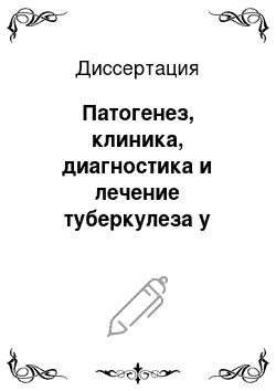 Диссертация: Патогенез, клиника, диагностика и лечение туберкулеза у больных ВИЧ-инфекцией