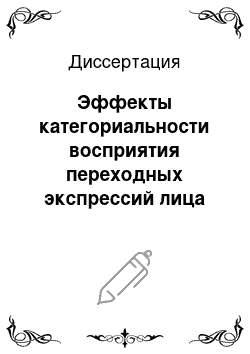 Диссертация: Эффекты категориальности восприятия переходных экспрессий лица