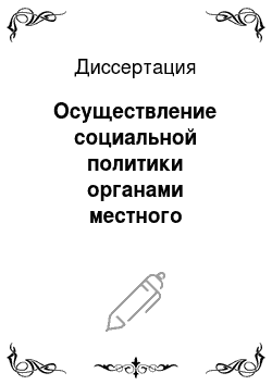 Диссертация: Осуществление социальной политики органами местного самоуправления в современной России: опыт и проблемы