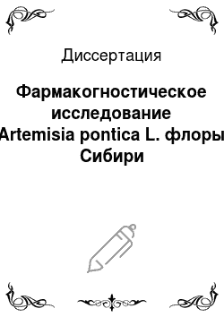 Диссертация: Фармакогностическое исследование Artemisia pontica L. флоры Сибири