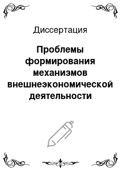 Диссертация: Проблемы формирования механизмов внешнеэкономической деятельности России в Африке