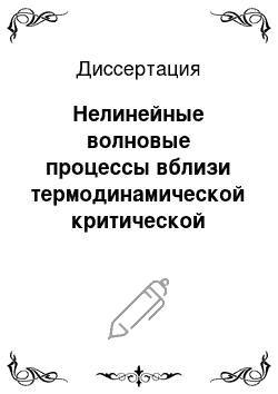 Диссертация: Нелинейные волновые процессы вблизи термодинамической критической точки и на границах раздела сред