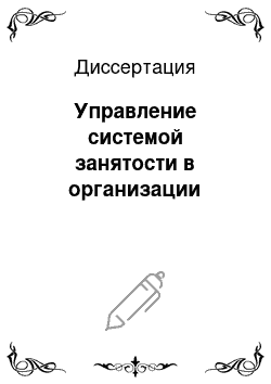 Диссертация: Управление системой занятости в организации