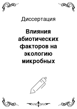 Диссертация: Влияния абиотических факторов на экологию микробных сообществ смазочно-охлаждающих жидкостей