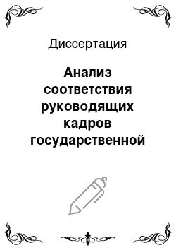 Диссертация: Анализ соответствия руководящих кадров государственной службы требованиям профессиональной деятельности