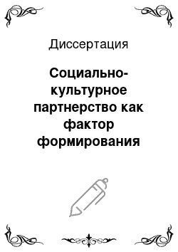 Диссертация: Социально-культурное партнерство как фактор формирования имиджа учреждения дополнительного образования детей