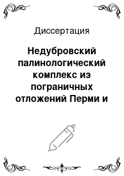 Диссертация: Недубровский палинологический комплекс из пограничных отложений Перми и Триаса Московской синеклизы