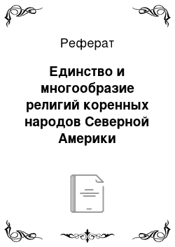 Реферат: Единство и многообразие религий коренных народов Северной Америки