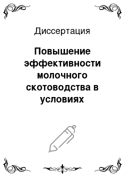 Диссертация: Повышение эффективности молочного скотоводства в условиях радиационного загрязнения: На примере Брянской области