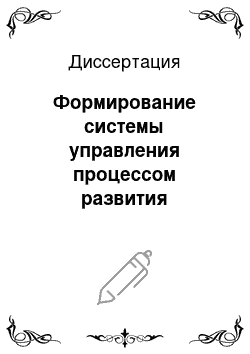 Диссертация: Формирование системы управления процессом развития профессионального учебного заведения