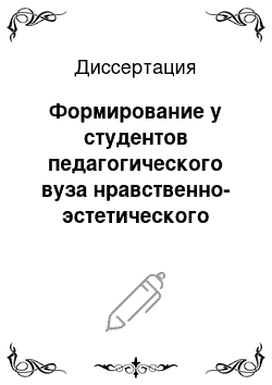 Диссертация: Формирование у студентов педагогического вуза нравственно-эстетического отношения к природе средствами музыки