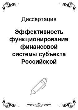 Диссертация: Эффективность функционирования финансовой системы субъекта Российской Федерации