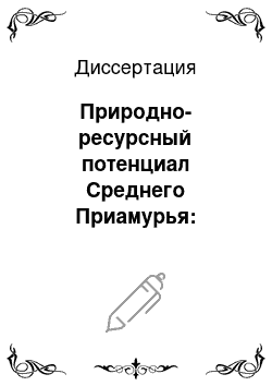 Диссертация: Природно-ресурсный потенциал Среднего Приамурья: Геоэкологический и историко-географический аспекты освоения