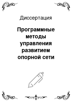 Диссертация: Программные методы управления развитием опорной сети автомобильных дорог административных территорий