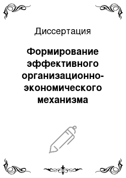 Диссертация: Формирование эффективного организационно-экономического механизма управления производственными комплексами