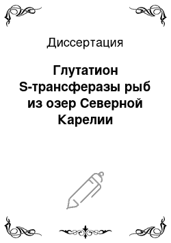 Диссертация: Глутатион S-трансферазы рыб из озер Северной Карелии