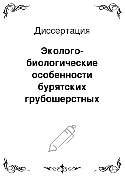 Диссертация: Эколого-биологические особенности бурятских грубошерстных овец