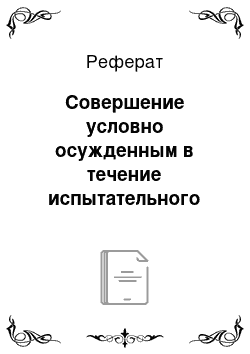 Реферат: Совершение условно осужденным в течение испытательного срока нового преступления