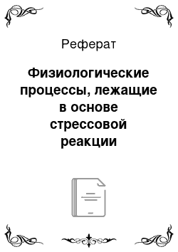 Реферат: Физиологические процессы, лежащие в основе стрессовой реакции