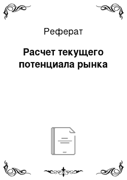 Реферат: Расчет текущего потенциала рынка