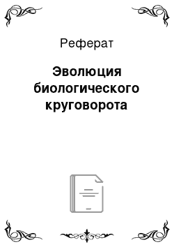 Реферат: Эволюция биологического круговорота