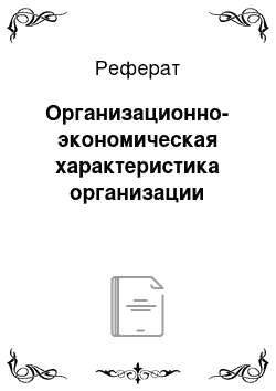 Реферат: Организационно-экономическая характеристика организации