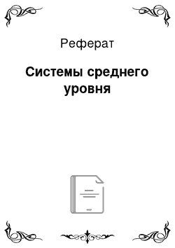 Реферат: Системы среднего уровня