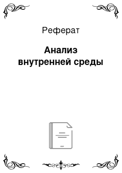 Реферат: Анализ внутренней среды