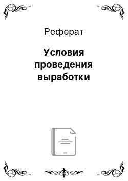 Реферат: Условия проведения выработки