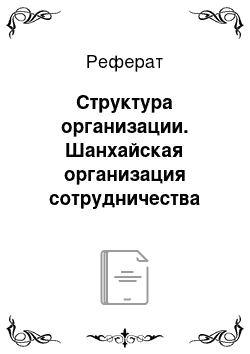 Реферат: Структура организации. Шанхайская организация сотрудничества