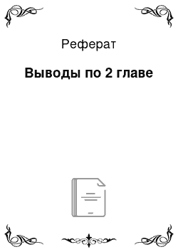 Реферат: Выводы по 2 главе