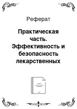 Реферат: Практическая часть. Эффективность и безопасность лекарственных средств растительного происхождения