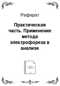 Реферат: Практическая часть. Применение метода электрофореза в анализе лекарственных средств