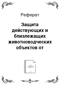 Реферат: Защита действующих и близлежащих животноводческих объектов от инфекционных заболеваний