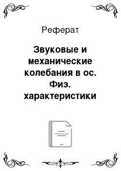 Реферат: Звуковые и механические колебания в ос. Физ. характеристики шума, ультразвука, инфразвука, вибрации