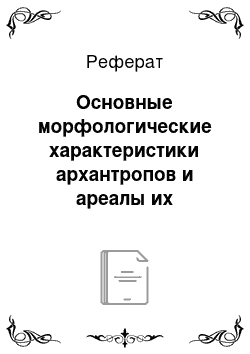 Реферат: Основные морфологические характеристики архантропов и ареалы их расселения