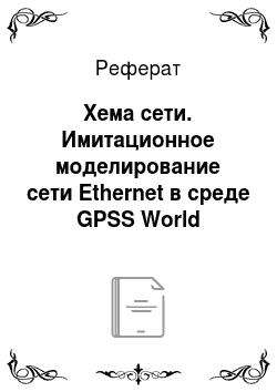 Реферат: Хема сети. Имитационное моделирование сети Ethernet в среде GPSS World