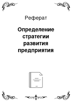 Реферат: Определение стратегии развития предприятия