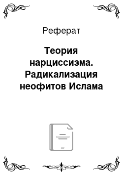 Реферат: Теория нарциссизма. Радикализация неофитов Ислама