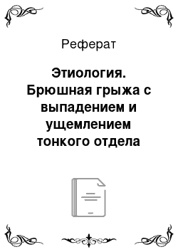 Реферат: Этиология. Брюшная грыжа с выпадением и ущемлением тонкого отдела кишечника у кошки