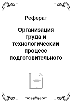 Реферат: Организация труда и технологический процесс подготовительного цеха