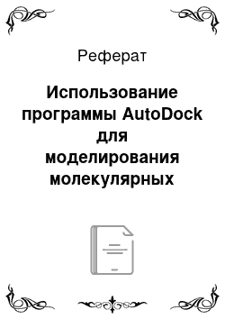 Реферат: Использование программы AutoDock для моделирования молекулярных процессов