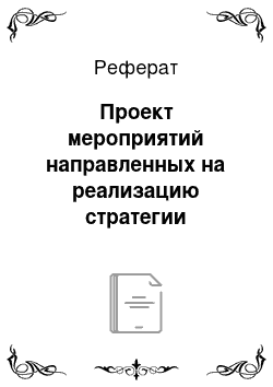 Реферат: Проект мероприятий направленных на реализацию стратегии