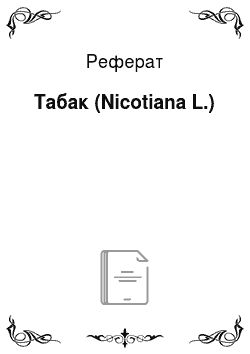Реферат: Табак (Nicotiana L.)