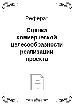 Реферат: Оценка коммерческой целесообразности реализации проекта