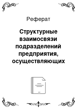 Реферат: Структурные взаимосвязи подразделений предприятия, осуществляющих логистические функции