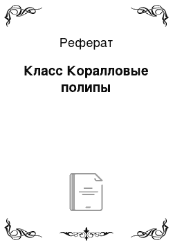 Реферат: Класс Коралловые полипы